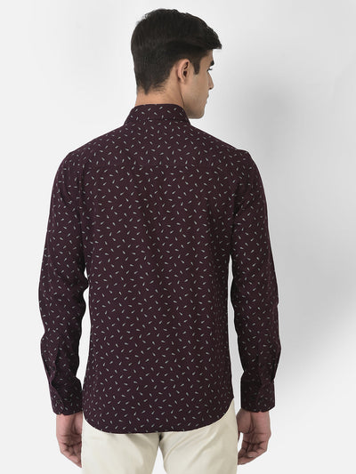  Maroon Shirt in Floral Print