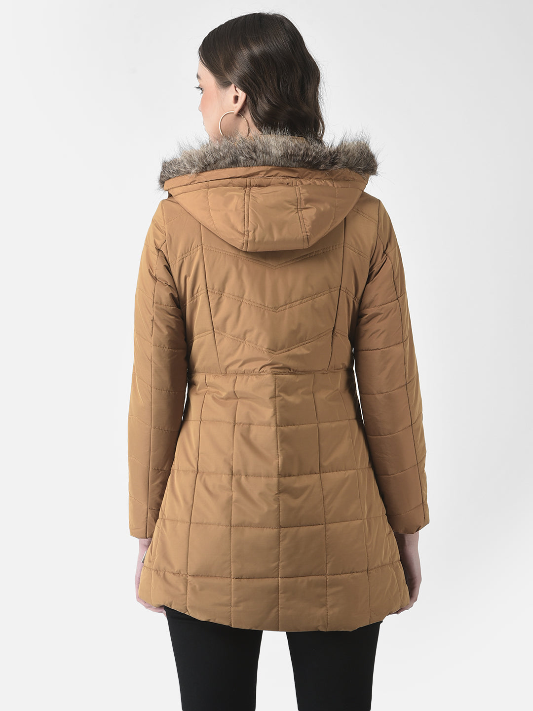  Longline Mustard Padded Jacket