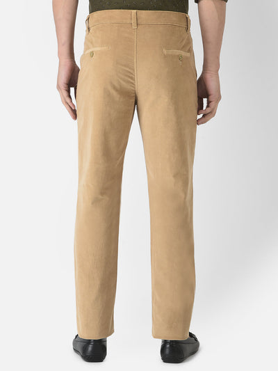  Light Khaki Trousers in Corduroy 