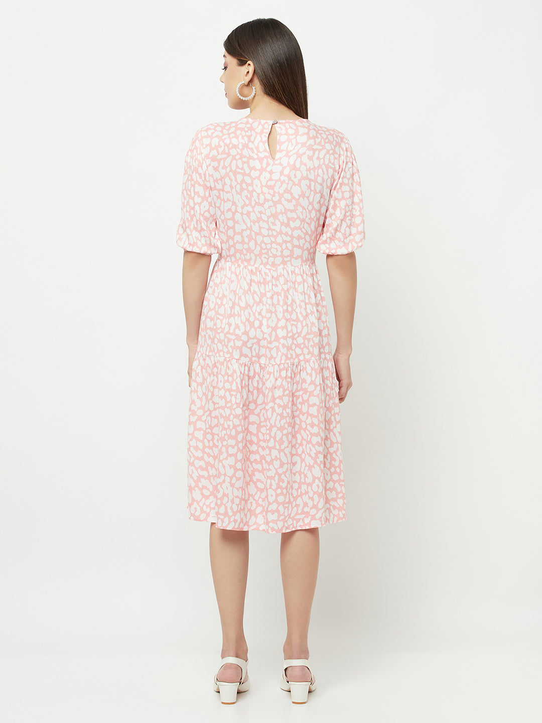 Pink Printed Round Neck Dress - Women Dresses