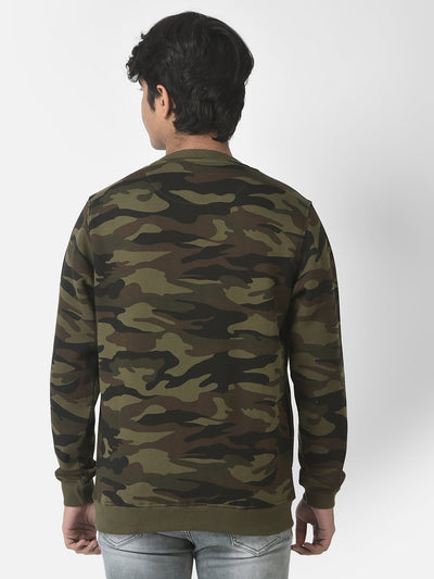  Olive Green Camou-Sweatshirt