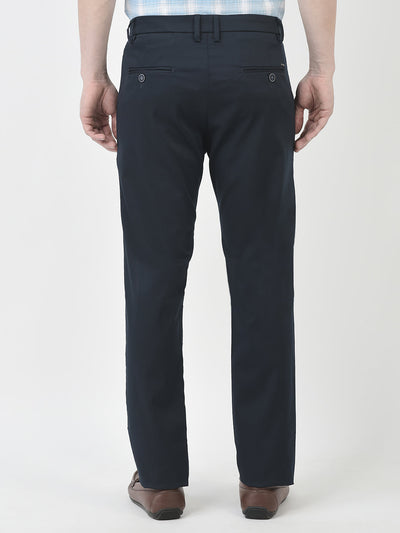  Navy Blue Regular-Rise Trousers