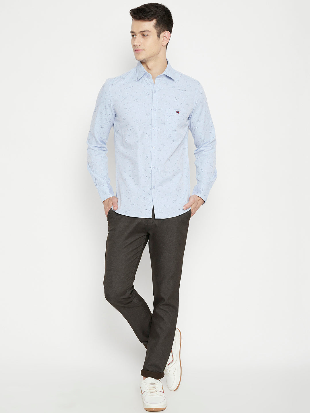 Blue Printed Slim Fit shirt - Men Shirts