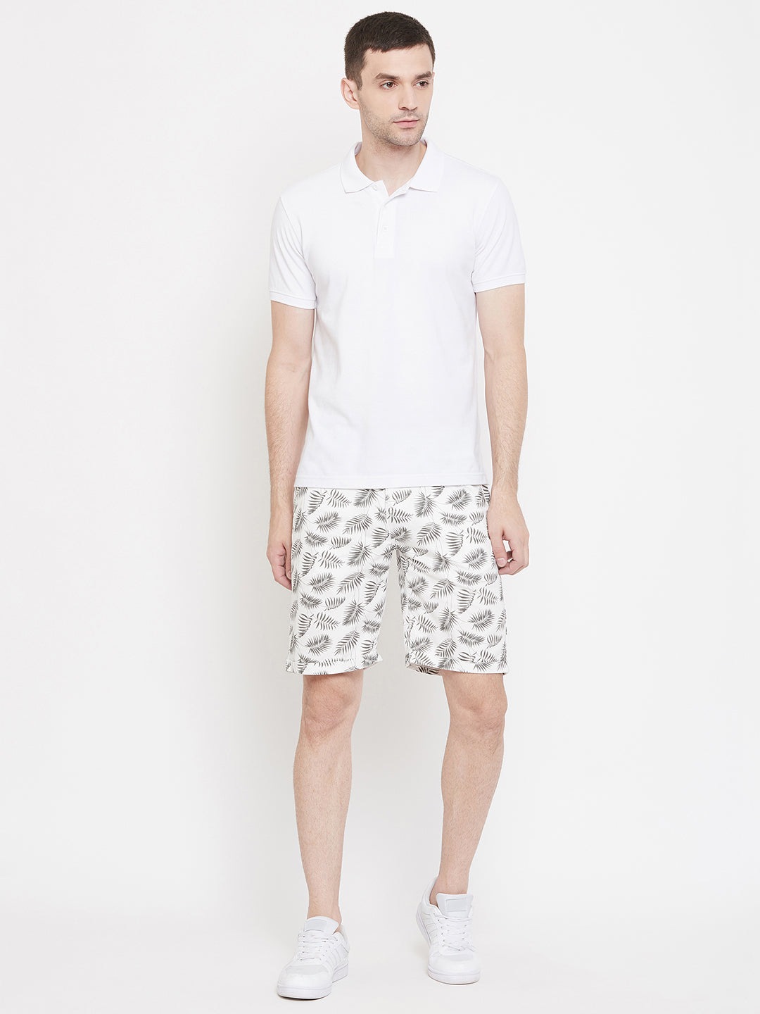 White Printed shorts - Men Shorts