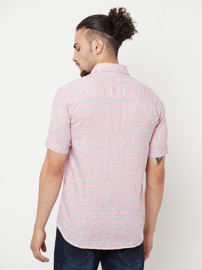 Pink Checked Casual Shirt - Men Shirts