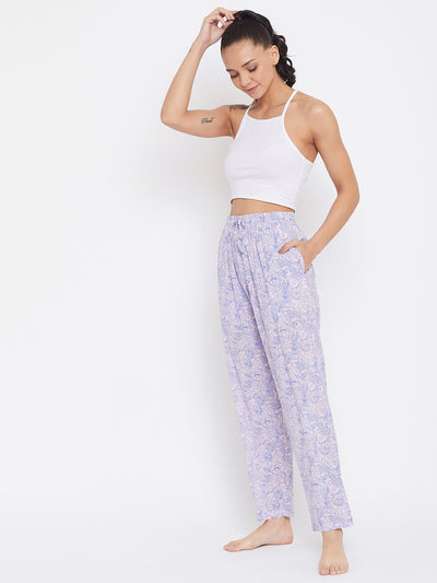 Blue Cotton Lounge Pants - Women Lounge Pants