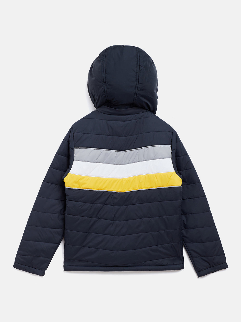 Navy Blue Colorblocked Detachable Hood Jacket - Boys Jacket