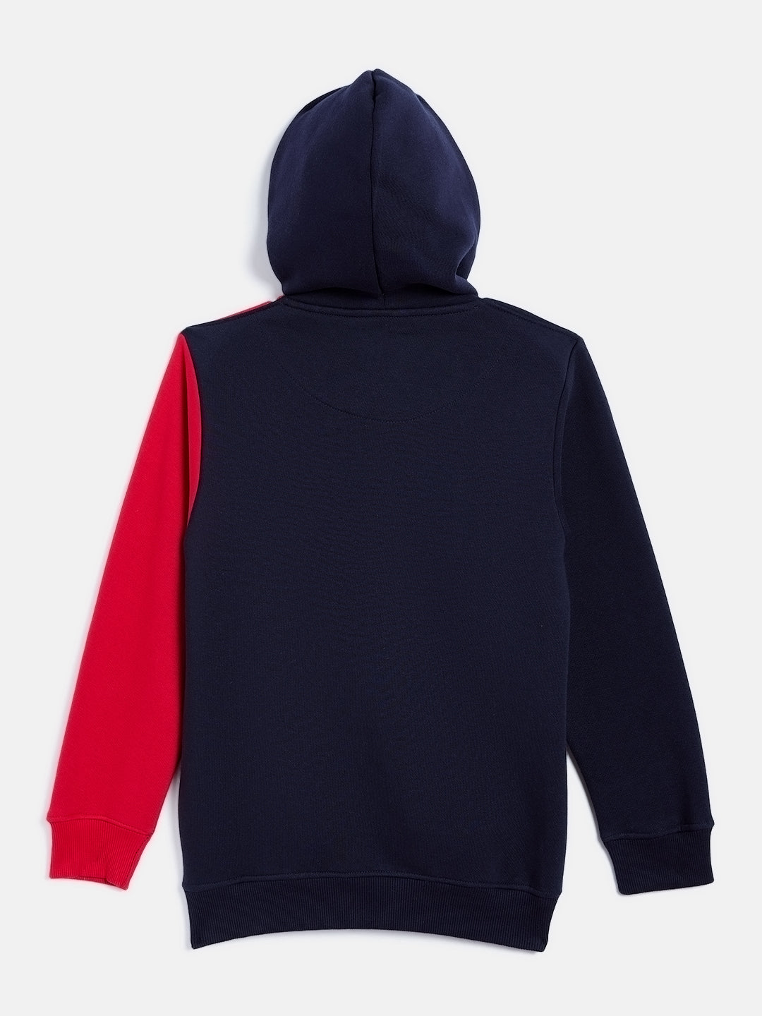 Navy Blue Colourblocked Hooded Sweatshirt - Boys Sweatshirts