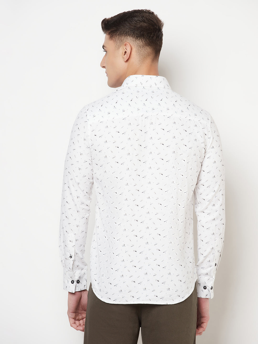 White Floral Shirt - Men Shirts