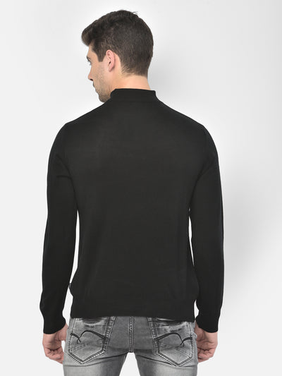 Black Mock Neck Sweater - Men Sweaters