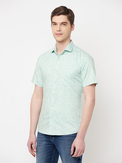 Green Floral Shirt - Men Shirts