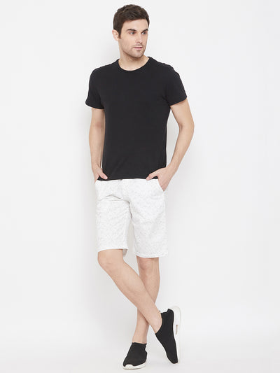 White Printed shorts - Men Shorts