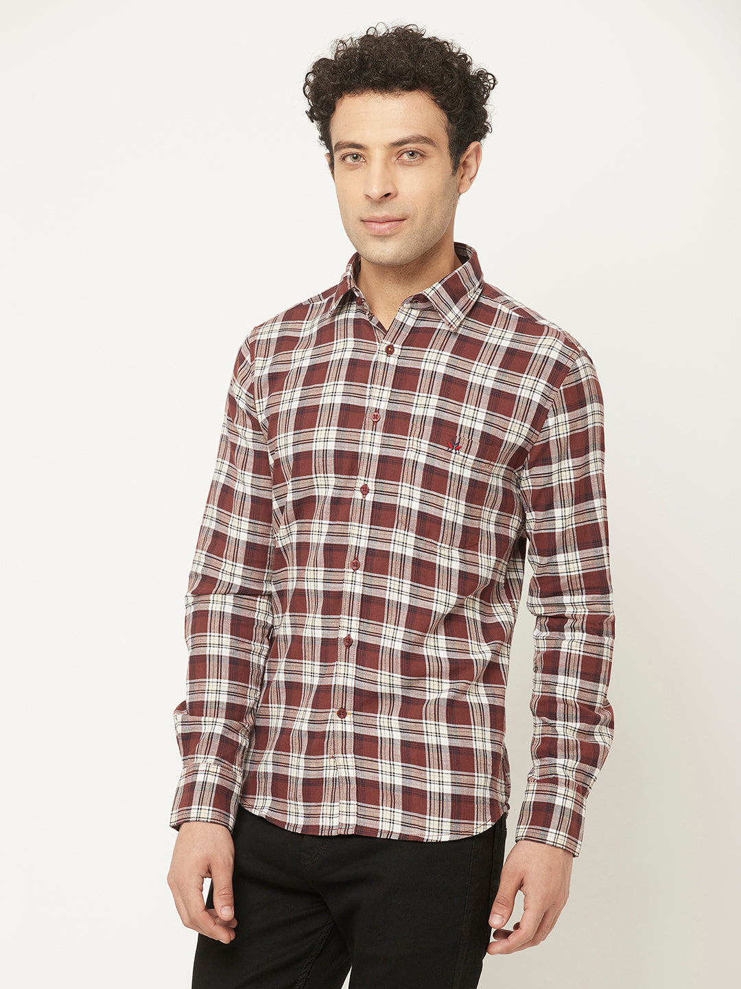   Brown Shirt in Tartan Checks