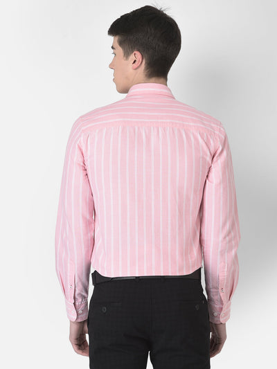  Pink Stripe Print Shirt 