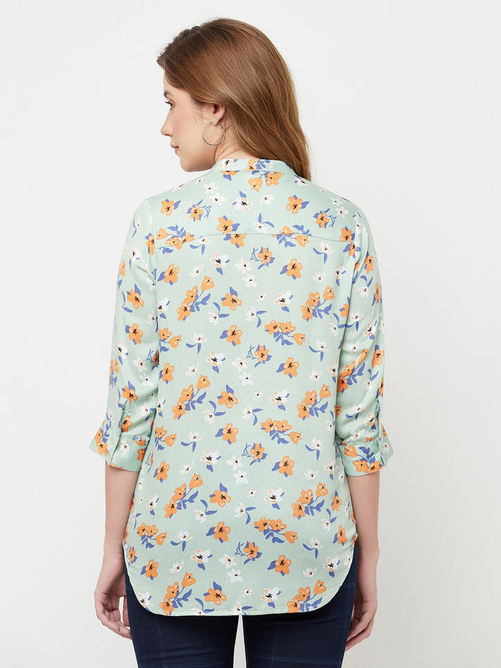 Green Floral Top - Women Tops