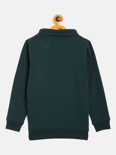 Green Printed High Neck Sweatshirt - Boys Sweatshirts
