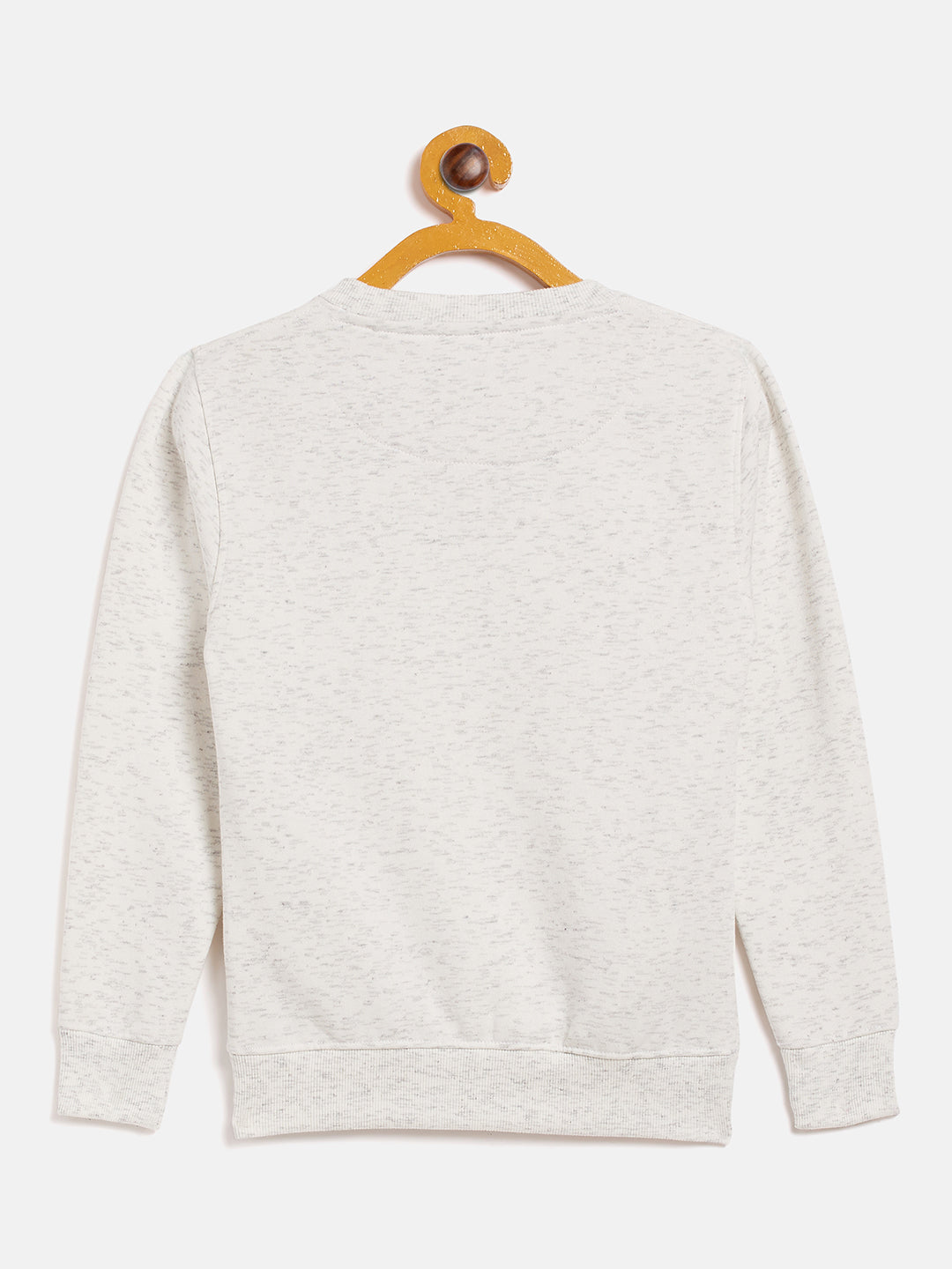 White Printed Round Neck Sweatshirt - Girls Sweatshirts