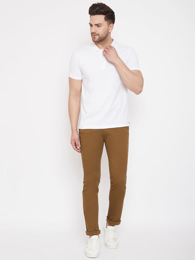 Brown Slim Fit Trousers - Men Trousers