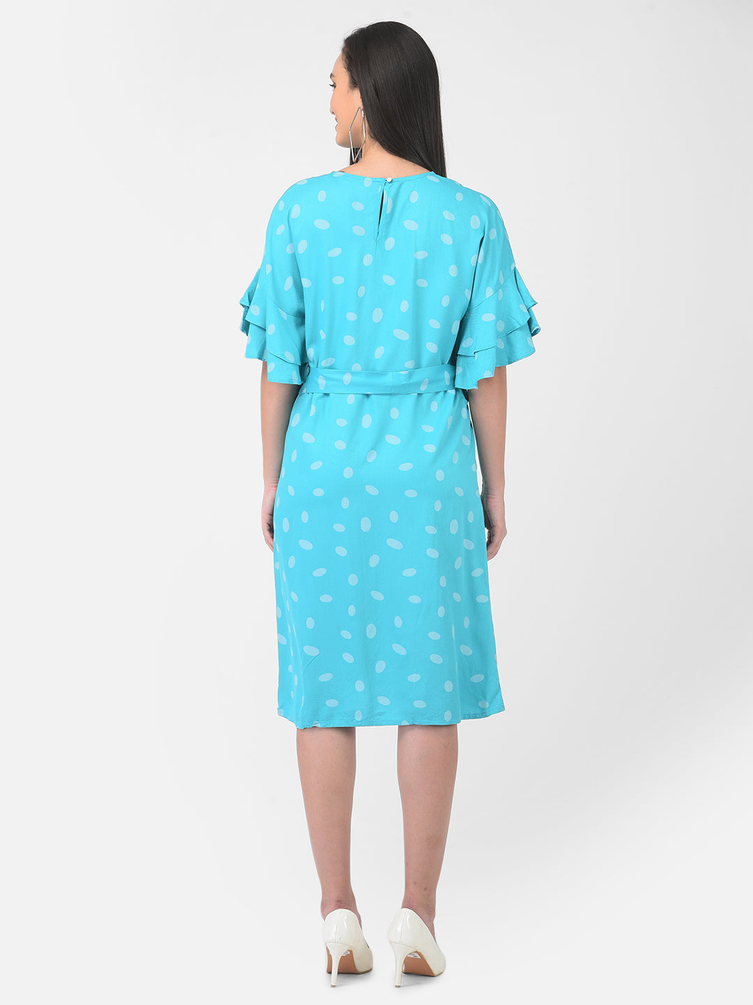 Blue Polka Dots Dress - Women Dresses