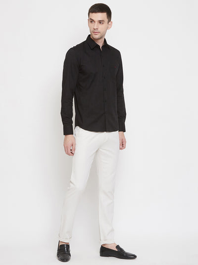 Off White Slim Fit Trousers - Men Trousers