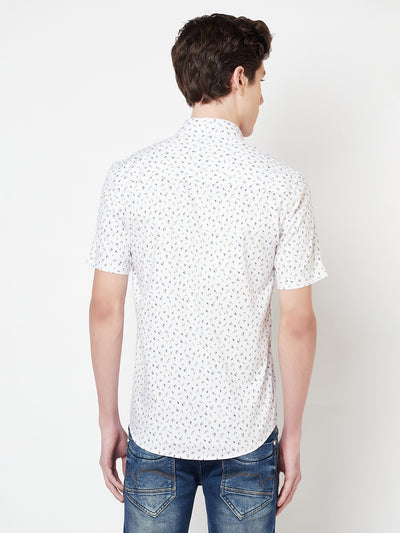 White Floral Shirt - Men Shirts