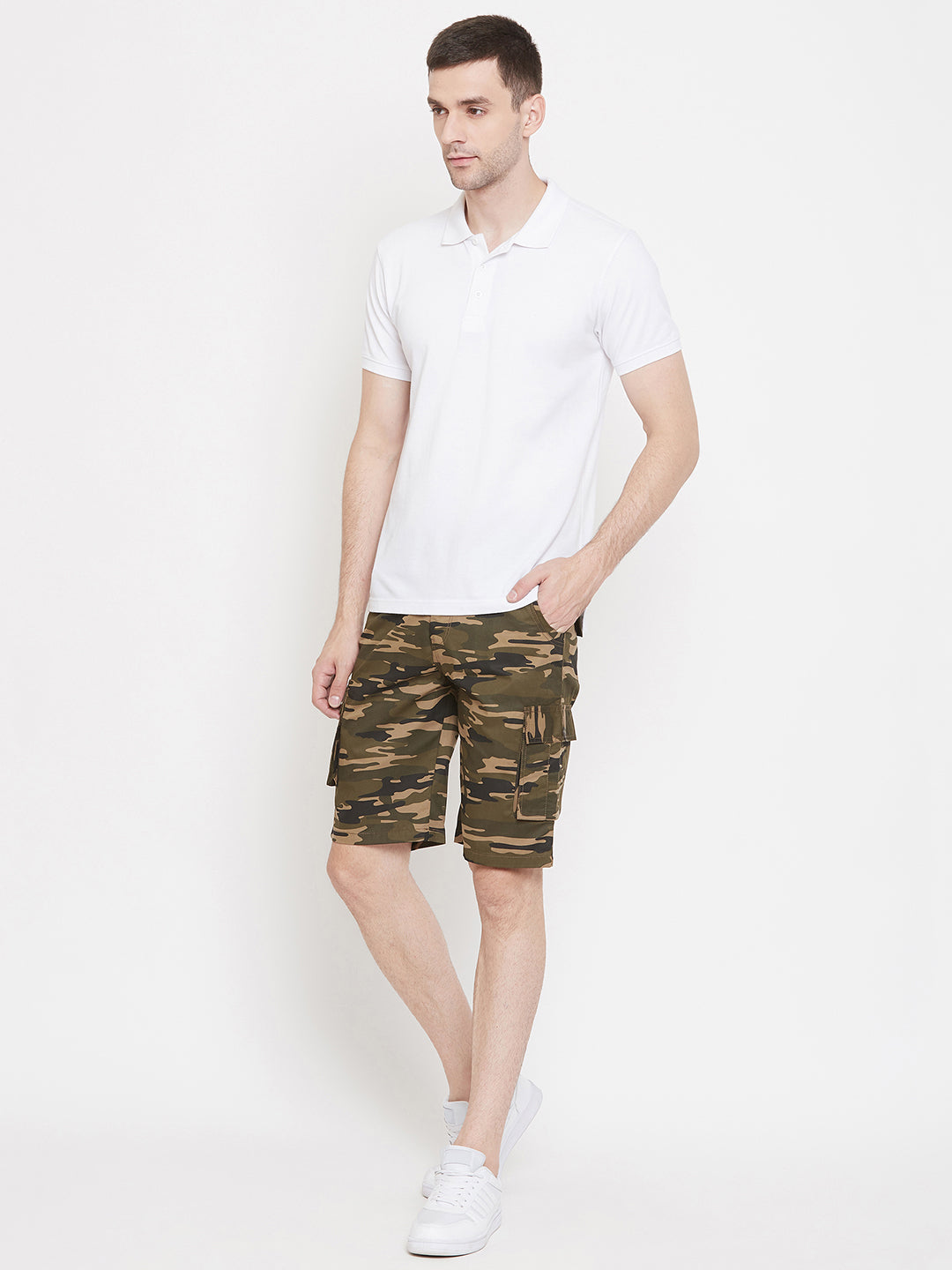 Olive Printed shorts - Men Shorts