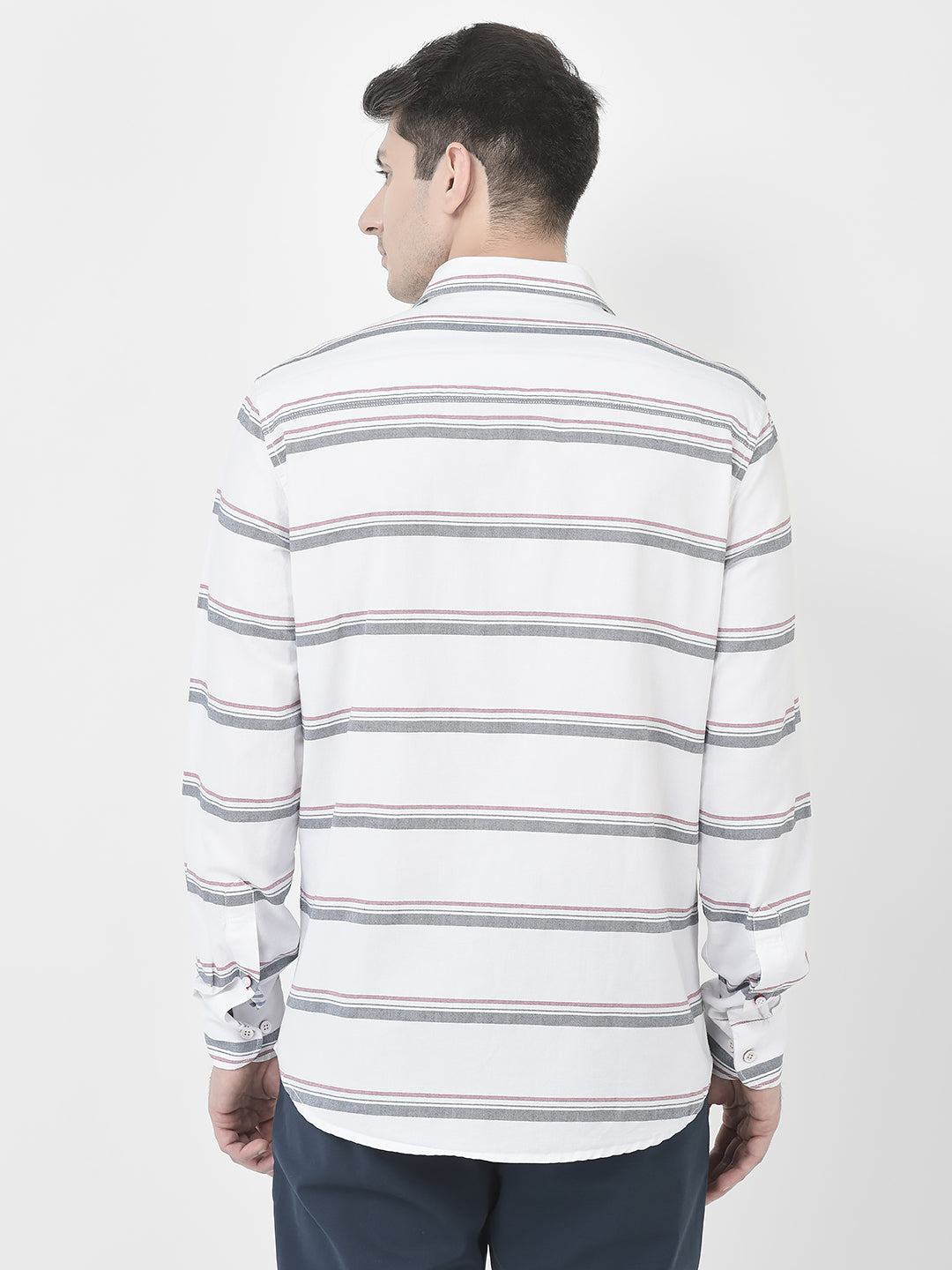  White Horizontal Stripe Shirt