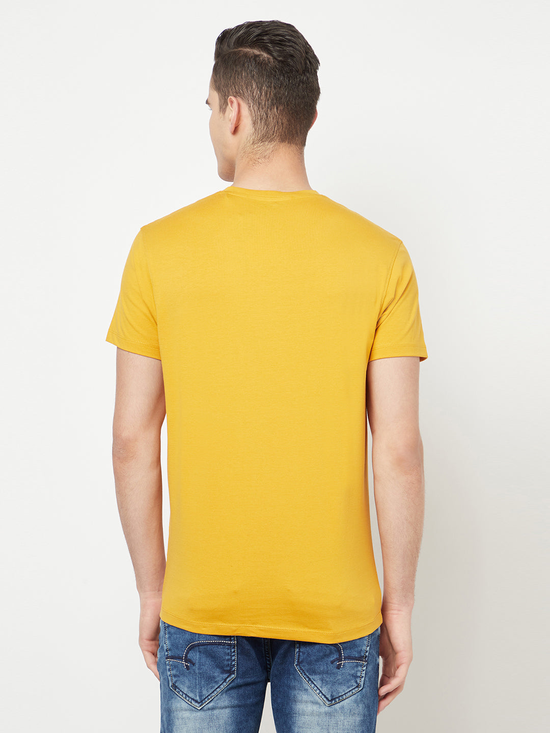 Mustard V-Neck T-Shirt - Men T-Shirts