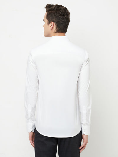 White Solid Shirt - Men Shirts