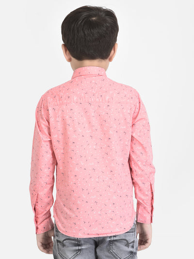  Pink Shirt in Floral Print 
