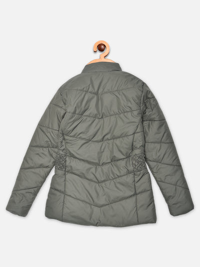 Olive Detachable Hood Jacket - Girls Jackets