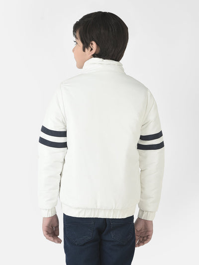  White Padded Varsity Jacket
