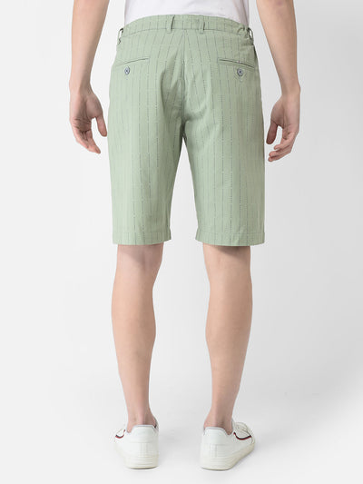  Light Green Striped Chino Shorts