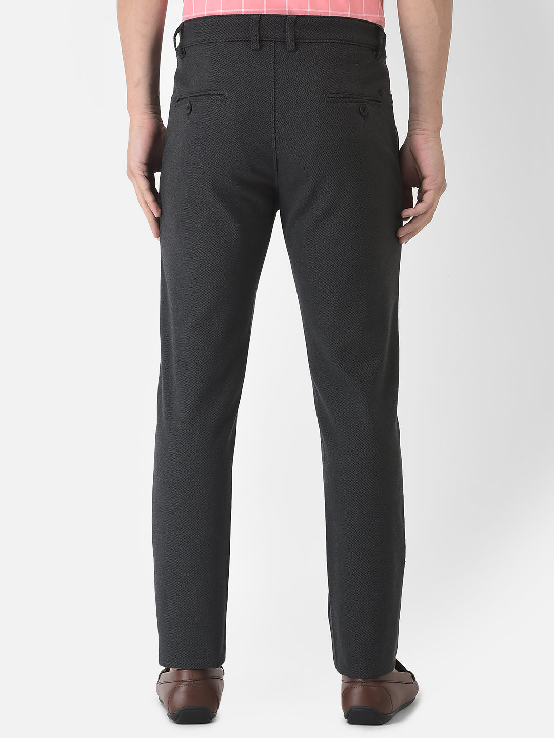  Dark Grey Trousers with Textured Print