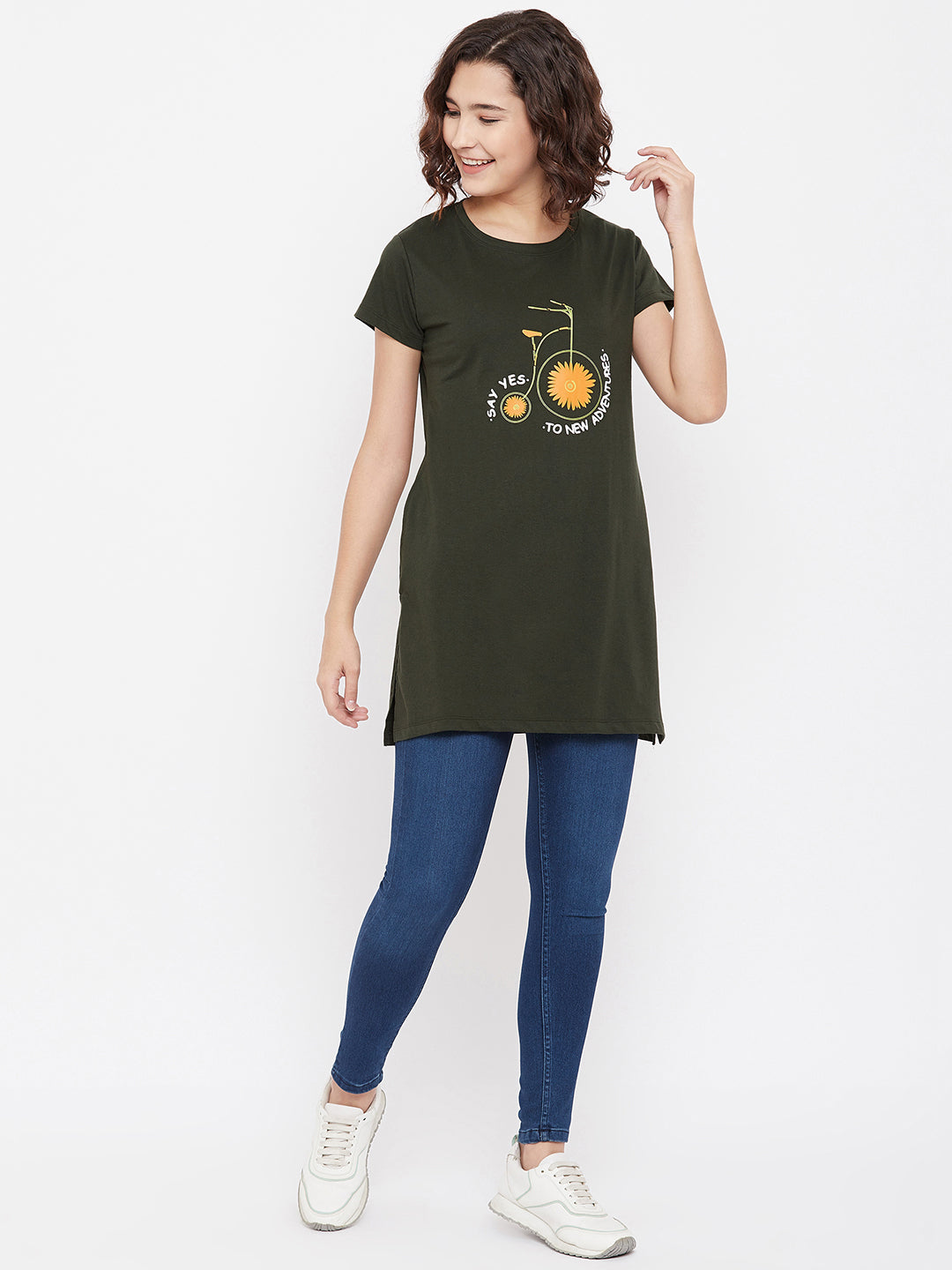 Printed Olive T-shirt - Women T-Shirts