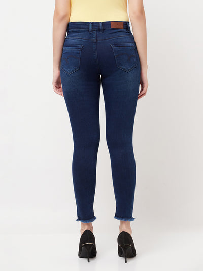 Blue Cropped Jeans - Women Jeans