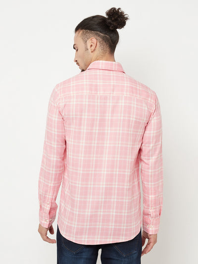 Pink Checked Casual Shirt - Men Shirts