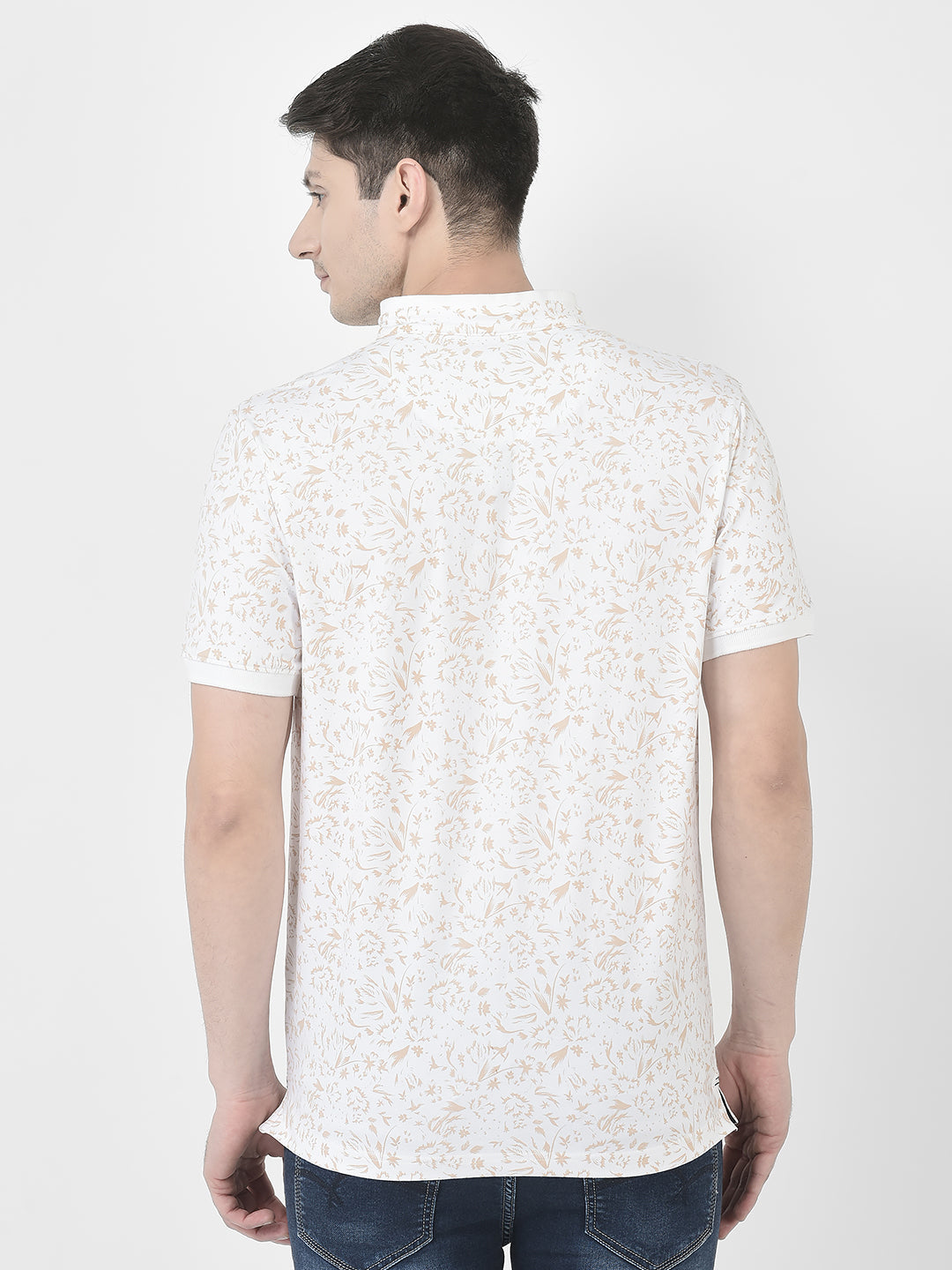  White Floral Print T-Shirt