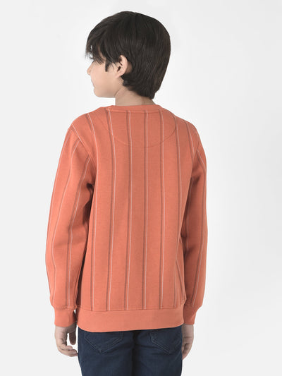  Bold Striped Rust Sweatshirt