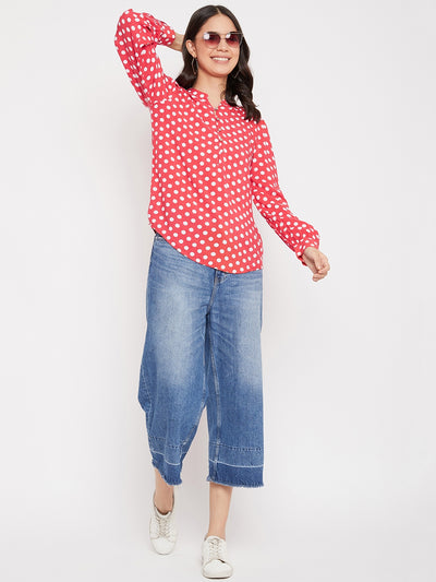 Red Polka Dots Top - Women Tops