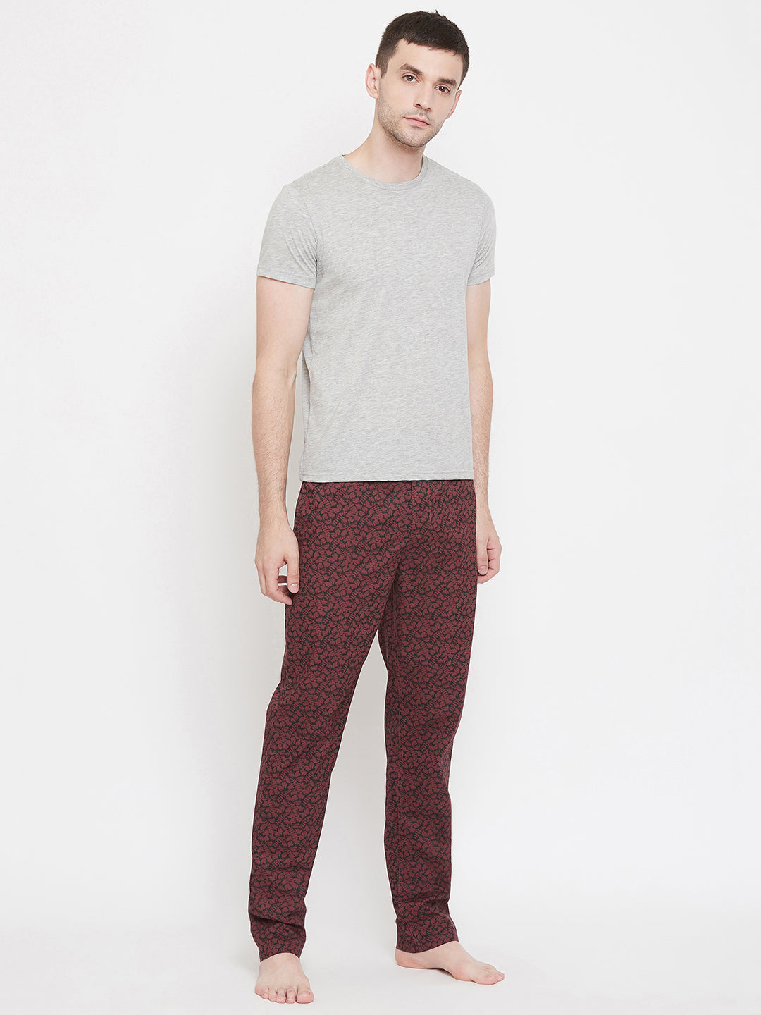 Maroon Printed Lounge Pants - Men Lounge Pants