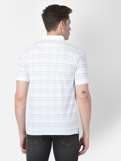 White Checked Polo T-Shirt-Men T-Shirts-Crimsoune Club