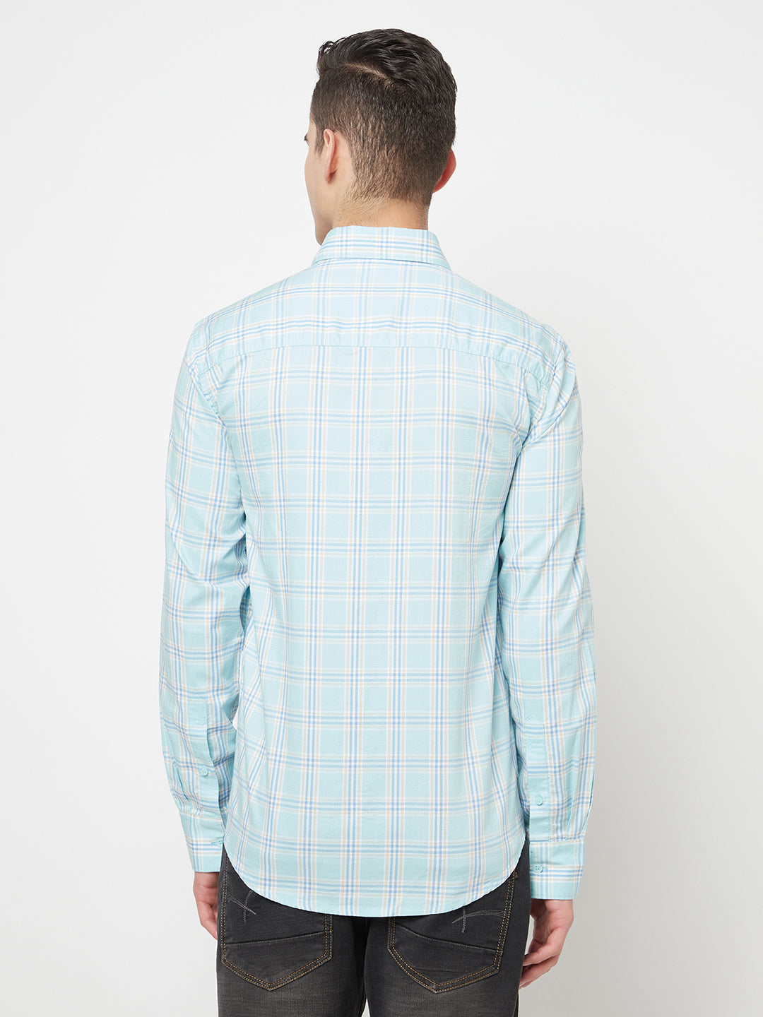 Blue Checked Shirt - Men Shirts