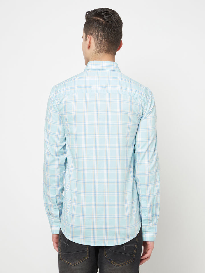 Blue Checked Shirt - Men Shirts