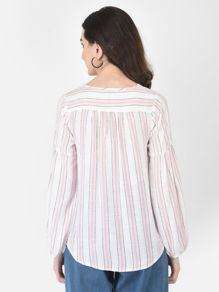 Pink Striped Top - Women Tops