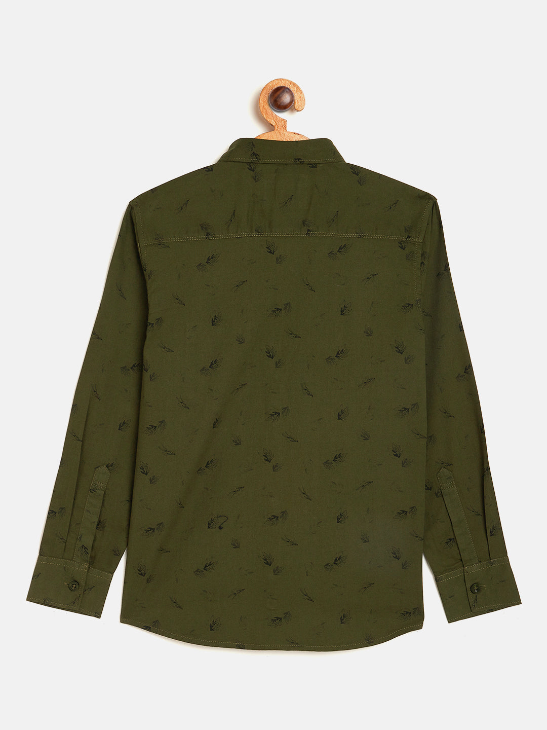 Olive Printed Full Sleeves Shirt - Boys Shirts