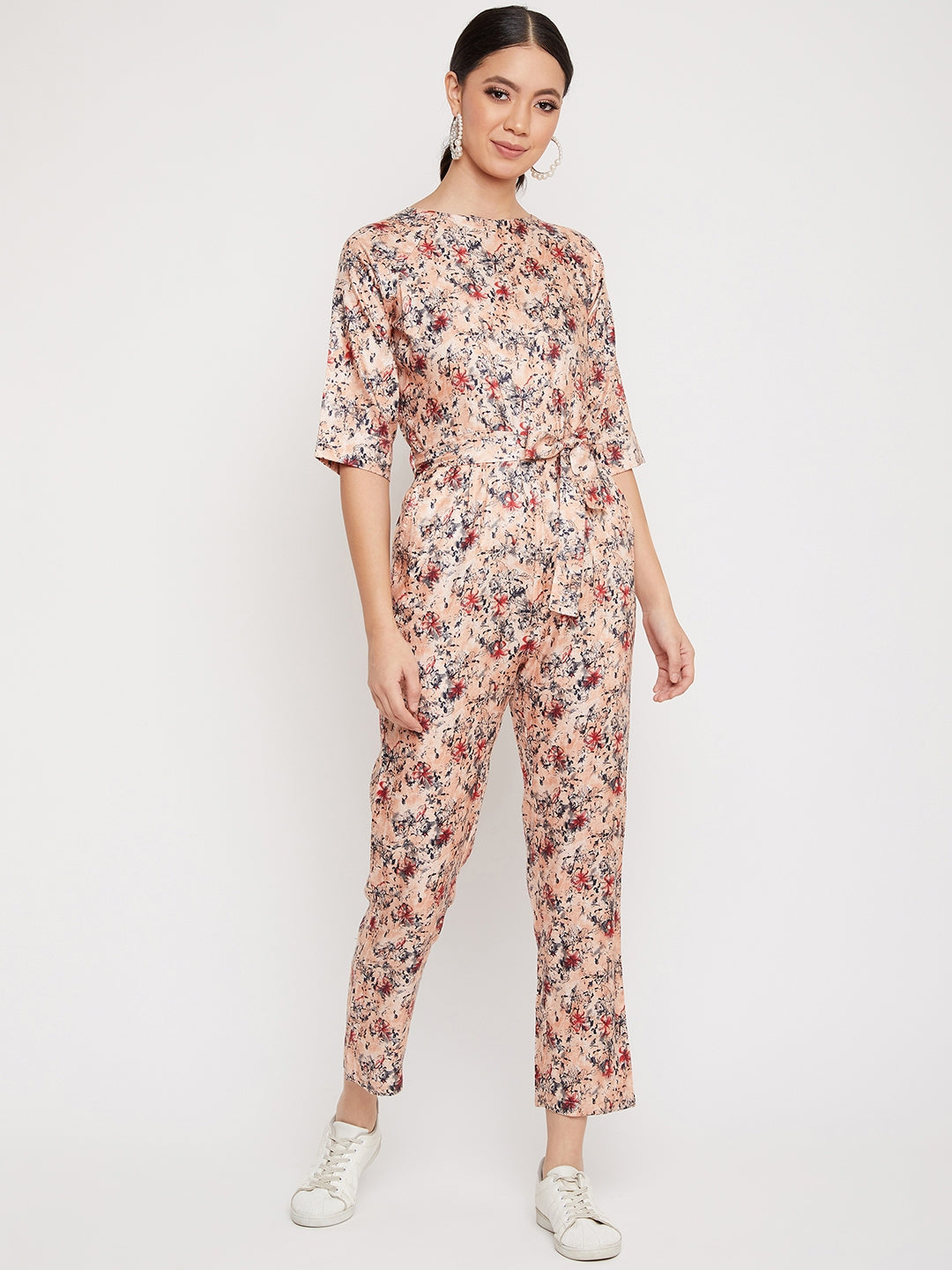 Orange Printed Jumpsuit - Women Jumpsuits