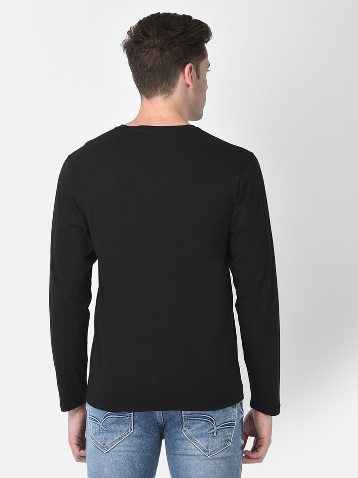 Long-Sleeved Black T-Shirt-Men T-Shirts-Crimsoune Club