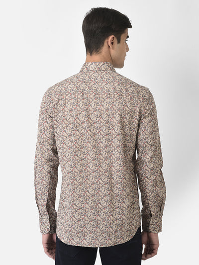  Beige Shirt in Floral Print
