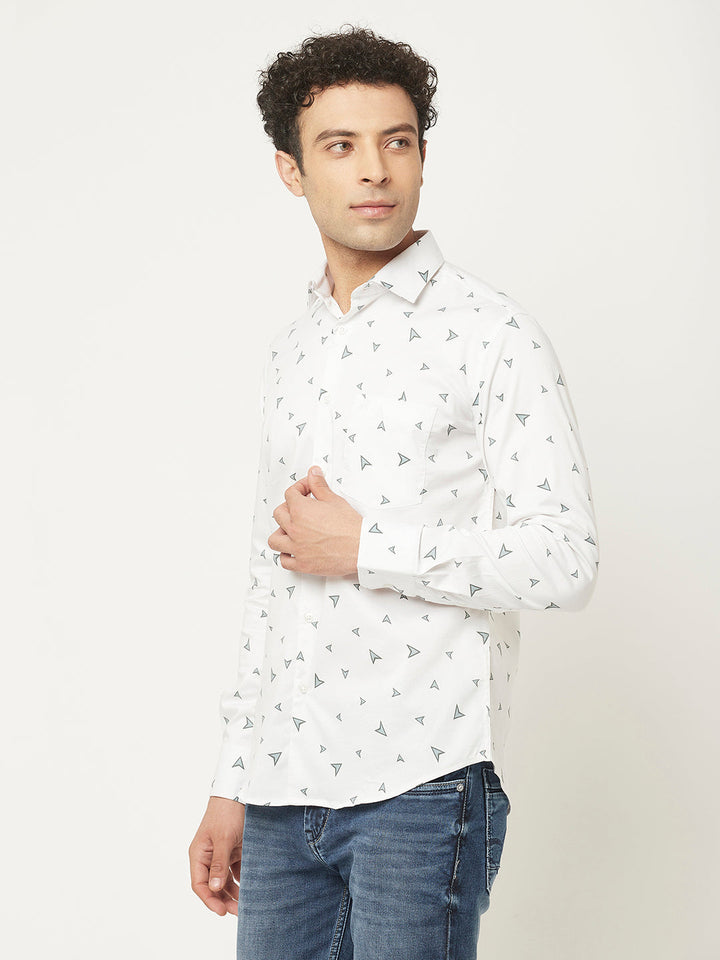   White Shirt in Arrow Print